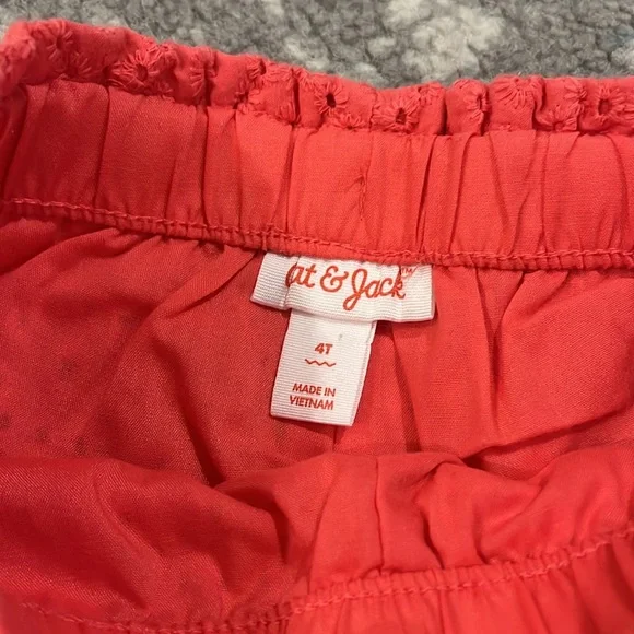 Cat & Jack Coral Eyelet Shorts - Picture 2 of 3